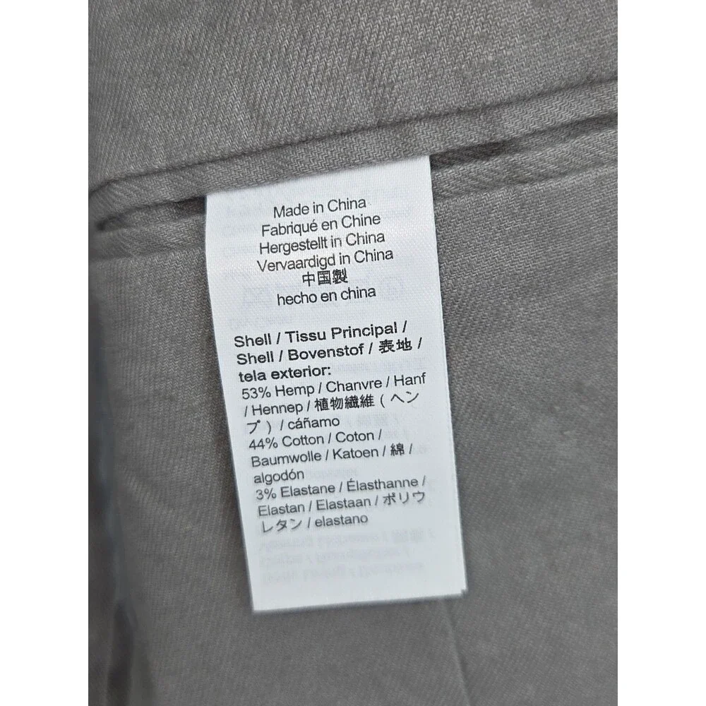 J.Crew Slim Fit Suit Blazer Jacket Mens Medium Stretch Hemp Cotton Grey BC612